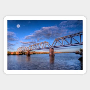 Moon River - Railway Bridge at Murray Bridge, South Australia Sticker